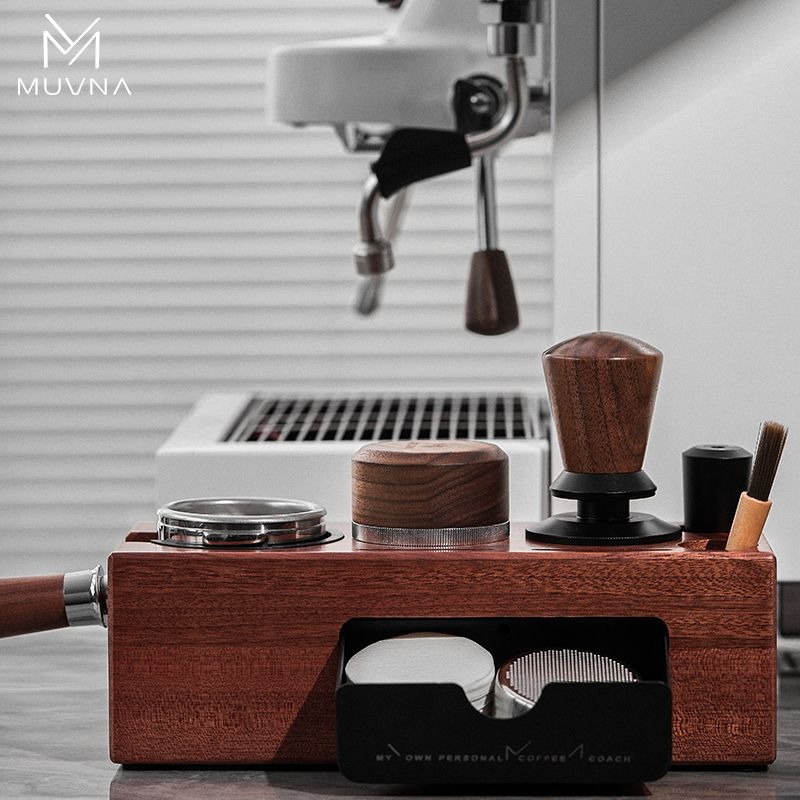 Coffee Equipment Accessories - MUVNA Kahve Tamper İstasyonu Ahşap Portafiltre