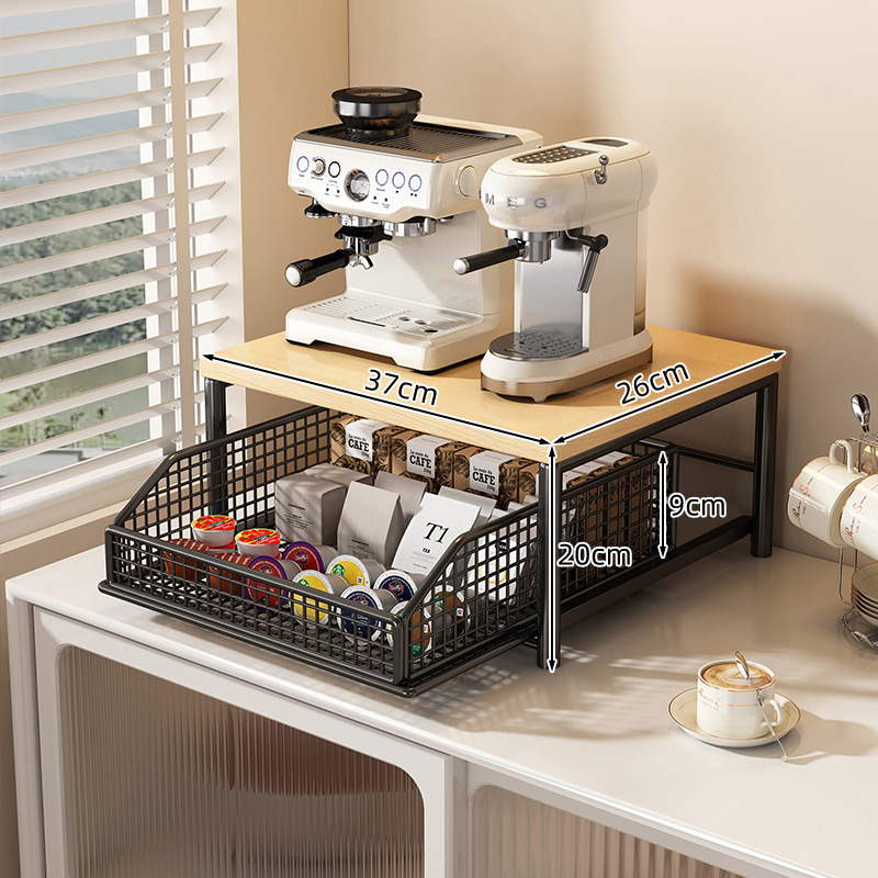 Coffee Equipment Bag - Kahve Makinesi Depolama Rafı Çekmeceli Düzenleyici