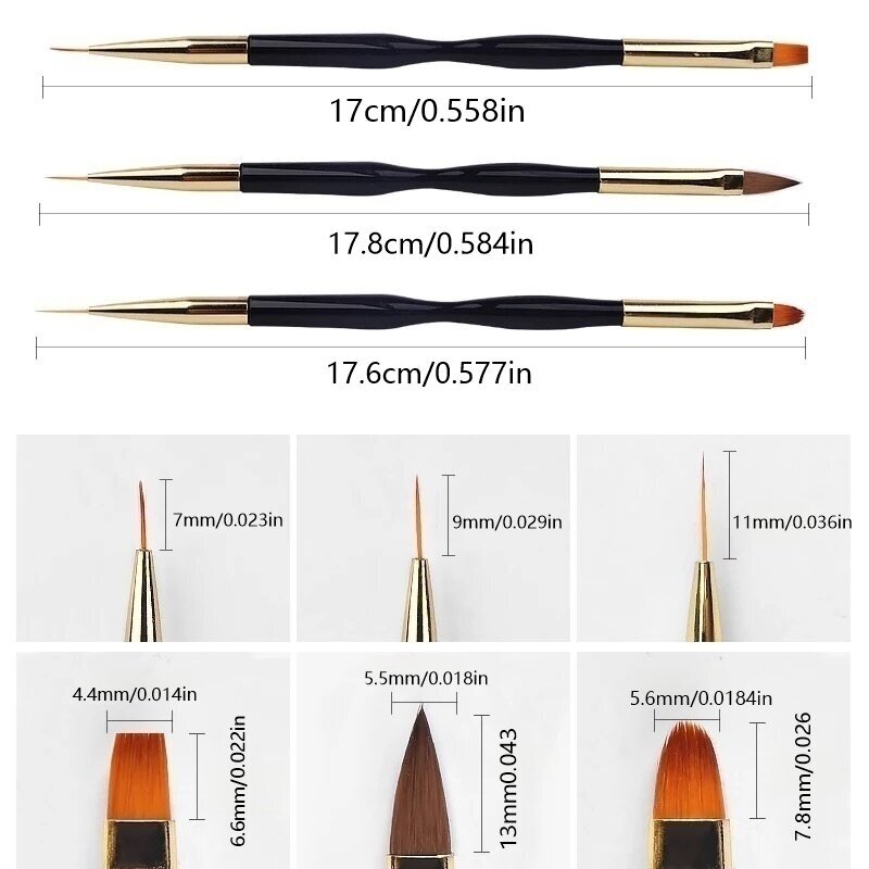 3 Adet Çift Başlı Tırnak Sanat - Group Head Brush incelemesi ve fiyatı